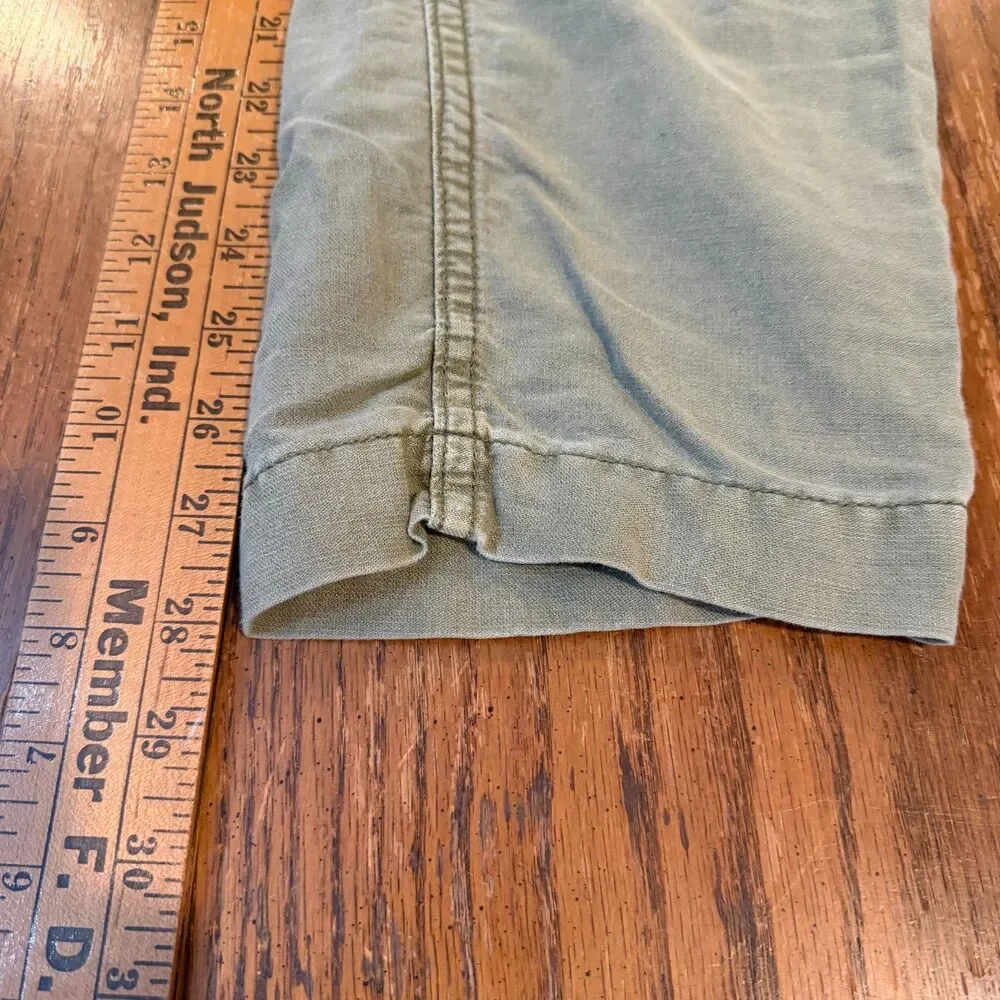 Free People Womens Olive Green Pants Tie Waist Tapered Utility Boho Casual 6